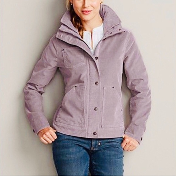 Eddie Bauer Jackets & Blazers - Eddie Bauer Purple Corduroy Jacket Size Large Unlined Lightweight Pastel Chore